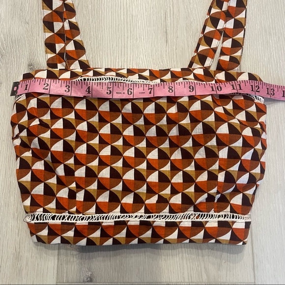 Forever21 Brown Aztec Sleeveless Thin Strap Cropped Tank Top Size Small - Picture 7 of 10